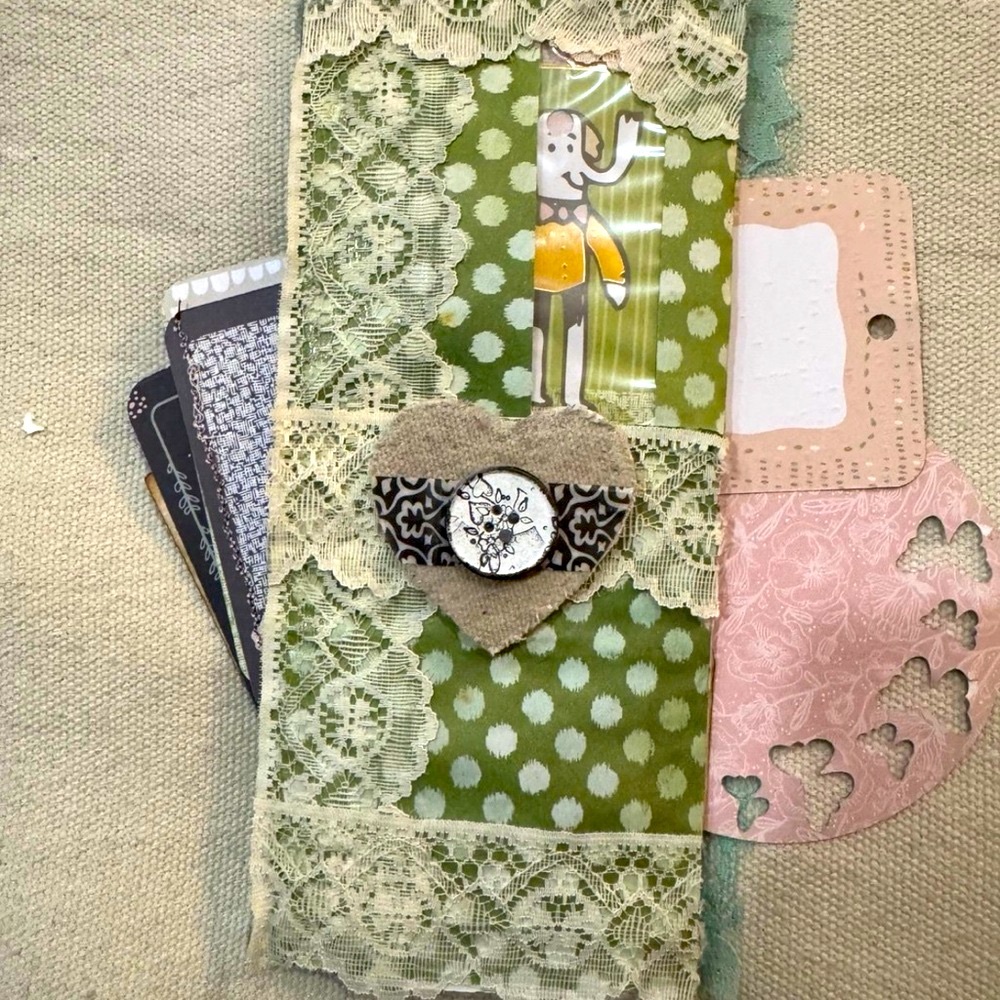 Two Mini Journals Pockets Loaded with Tags Mini Notebooks Blank Papers Ephemera - Picture 6 of 12